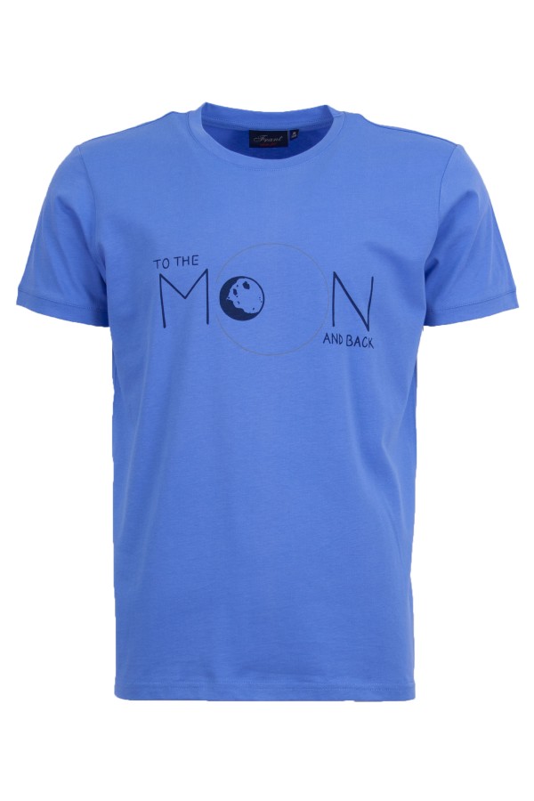 Мъжка тениска MOON СИНЯ slim fit M