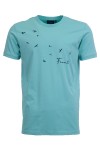 Мъжка тениска ПОЛЕТ ЗЕЛЕН АКВА slim fit M