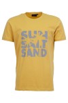Мъжка тениска SUN, SALT, SAND ЗЛАТО slim fit M