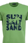Мъжка тениска SUN, SALT, SAND ЗЕЛЕНА slim fit M