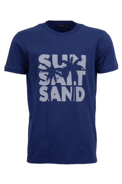 Мъжка тениска SUN, SALT, SAND ТЪМНОСИНЯ slim fit M