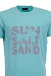 Мъжка тениска SUN, SALT, SAND ЗЕЛЕН АКВА slim fit M