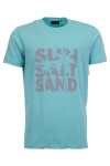 Мъжка тениска SUN, SALT, SAND ЗЕЛЕН АКВА slim fit M