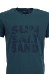 Мъжка тениска SUN, SALT, SAND ПЕТРОЛ ЗЕЛЕНА slim fit M