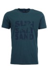 Мъжка тениска SUN, SALT, SAND ПЕТРОЛ ЗЕЛЕНА slim fit M