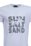 Мъжка тениска SUN, SALT, SAND БЯЛА slim fit M