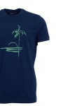 Мъжка тениска ЗАЛЕЗ ТЪМНОСИНЯ slim fit № M