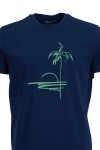 Мъжка тениска ЗАЛЕЗ ТЪМНОСИНЯ slim fit № M