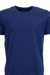 Мъжка тениска обло бие ТЪМНОСИНЯ 95 % памук - 5 % ликра slim fit M