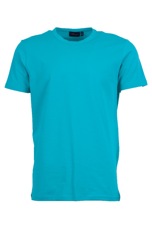 Мъжка тениска обло бие ТЮРКОАЗ 95 % памук - 5 % ликра slim fit M