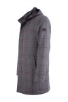 Мъжко палто от вълнен плат с качулка, цвят - сив каре