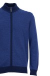 Мъжка жилетка вълна с цип и висока яка ТЪМНОСИНЯ SLIM FIT № M