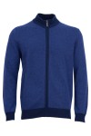 Мъжка жилетка вълна с цип и висока яка ТЪМНОСИНЯ SLIM FIT № M