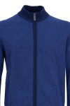 Мъжка жилетка вълна с цип и висока яка ТЪМНОСИНЯ SLIM FIT № M