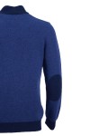 Мъжка жилетка вълна с цип и висока яка ТЪМНОСИНЯ SLIM FIT № M