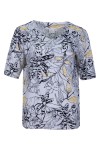 Дамска тениска със сърцевидно бие ПРИНТ ЖЪЛТО И ЧЕРНО 