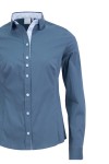 Дамска риза с цветни столчета и канон SUPER SLIM FIT МАСЛЕНОЗЕЛЕНА 72 % памук - 25 % полиамид - 3 % ликра № 36