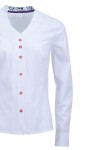 Дамска риза V бие с цветно столче SUPER SLIM FIT БЯЛА 95 % памук - 5 % ликра № 36