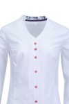 Дамска риза V бие с цветно столче SUPER SLIM FIT БЯЛА 95 % памук - 5 % ликра № 36